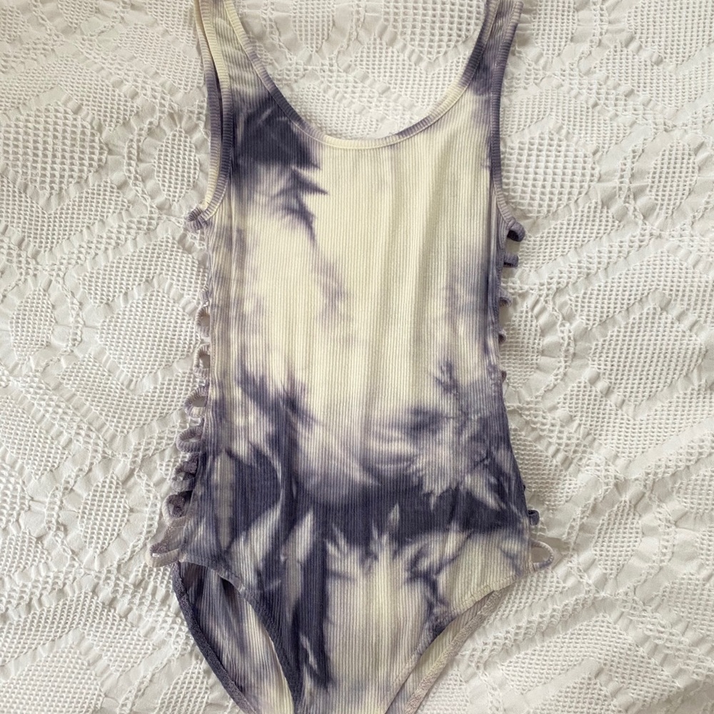 Tie dye ribbed bodysuit